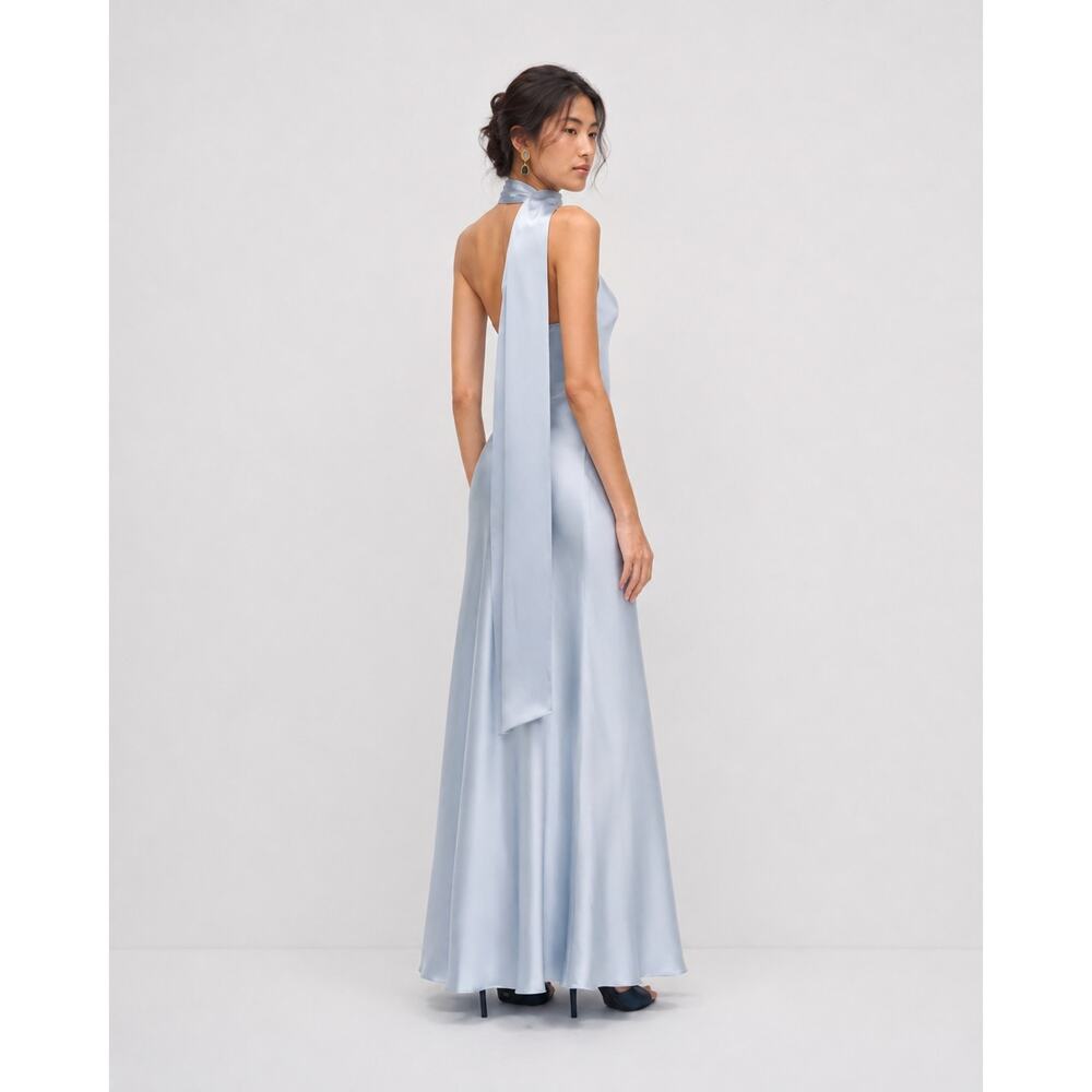 Reformation Jazlyn Silk Dress Mineral Blue Size 10 NWT - Picture 6 of 12